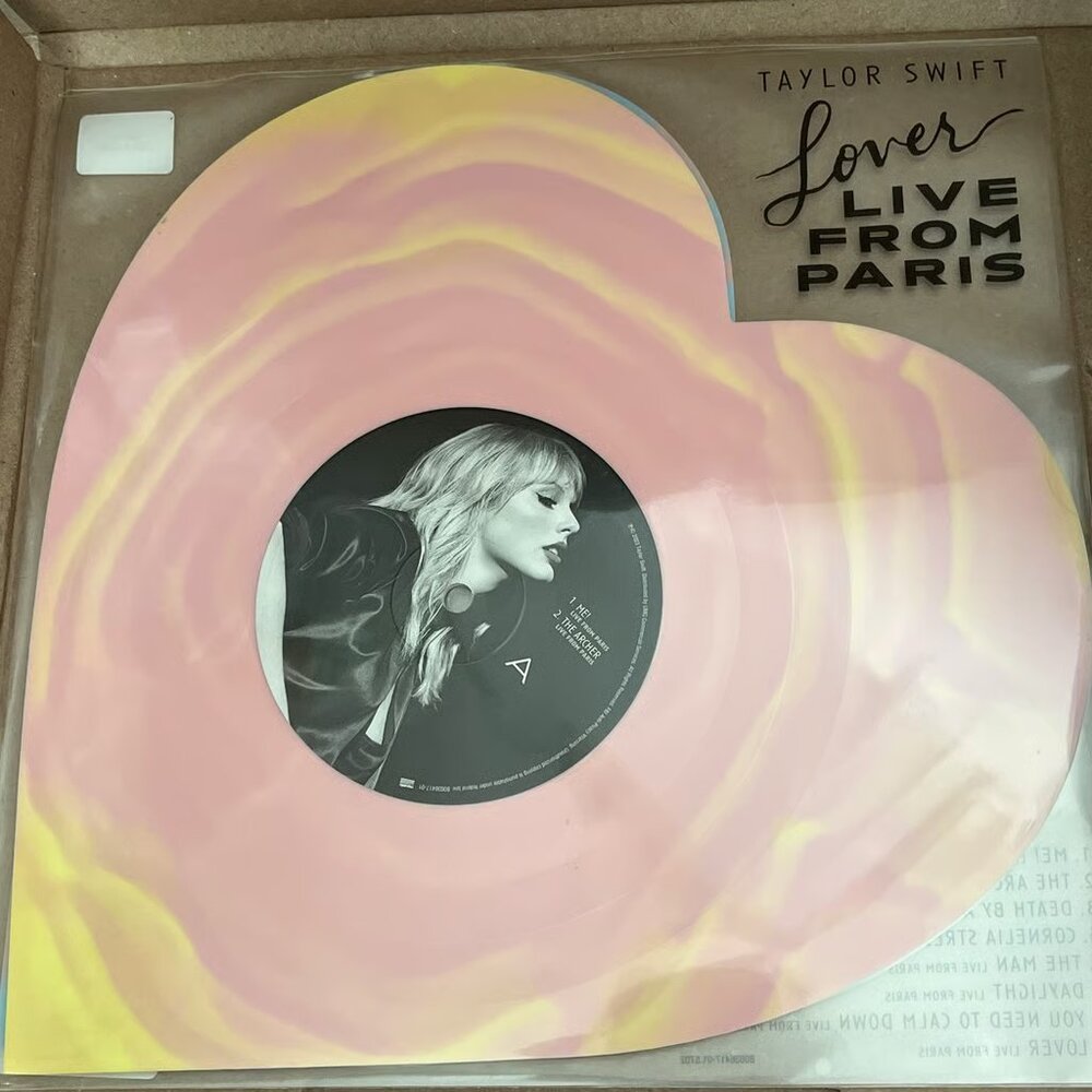 Taylor Swift Lover (Live From Paris) Heart Shaped Vinyl - IN HAND